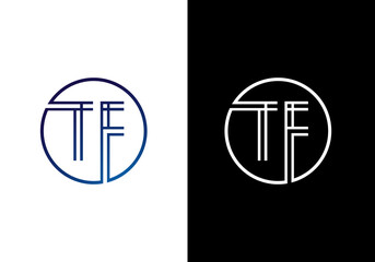 TF Letter Logo Design. Creative T F Letters icon vector.