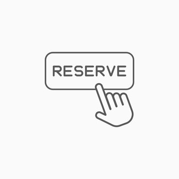 click reserve button icon, reserve button vector