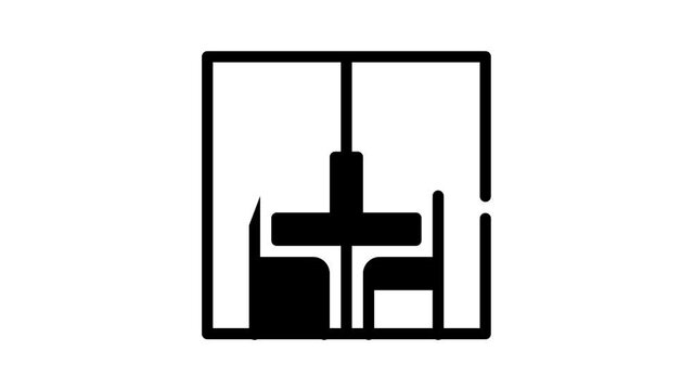prison visit room black icon animation