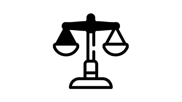 judicial scales black icon animation