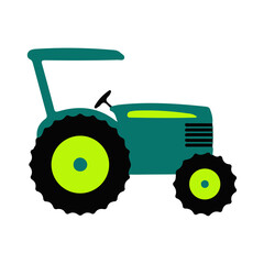 Agricultural Machinery Farming Equipment Tractor for Field Work Heavy Vehicle Icon Graphic illustration Isolated on White Background