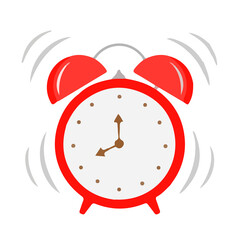 Alarm clock red wake-up time Ringing On White Background Illustration Design Logo Template