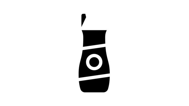 shampoo bottle for cat glyph icon animation