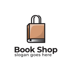 flat logos of book shop or store, library, school tools logo symbol icon design
