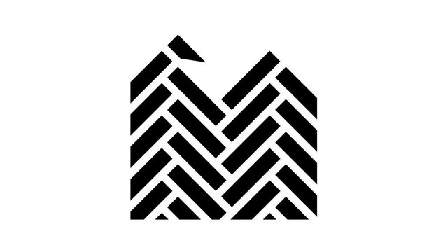 parquet floor glyph icon animation