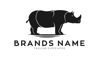 Wild rhino vector logo