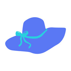Ladies Hat Vintage Headgear on White Background Flat Graphic Illustration