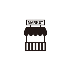 Simple Flat Market Icon Illustration Design, Silhouette Market Symbol Template Vector