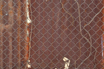 Iron mesh with old zinc