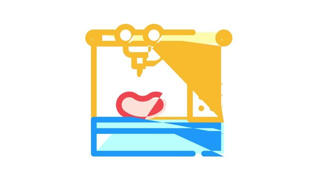 bioengineering printing organs on printer color icon animation