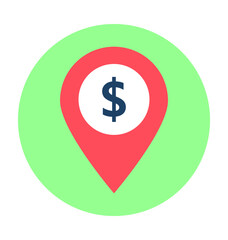 Bank Location Vector Icon