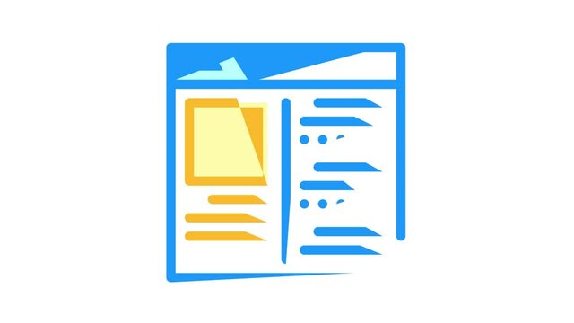 shop internet review color icon animation