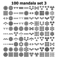 Fototapeta premium various mandala collections - 100. Ethnic Mandala ornament. Round pattern set.