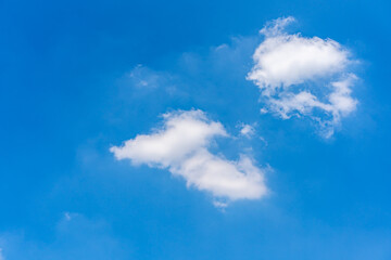 White clouds and blue sky background concept