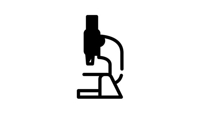 microscope equipment black icon animation
