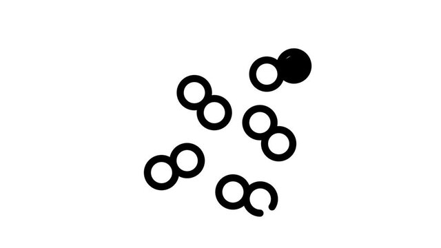 pneumococcus infection black icon animation