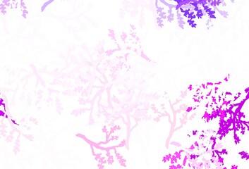 Light Purple vector doodle backdrop with sakura.