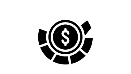 casino chip glyph icon animation - Powered by Adobe