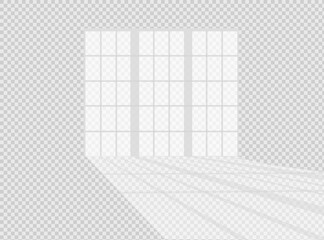 Overlay shadow effect. Transparent overlay window and blinds shadow.