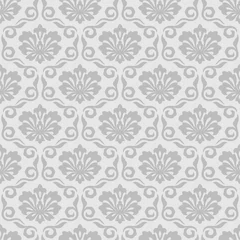 Fototapeten Floral damask seamless pattern gray background © c_atta