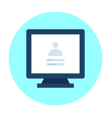 Computer Login Vector Illustration