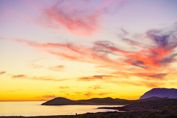Sunset over sea, Calblanque beach, Spain