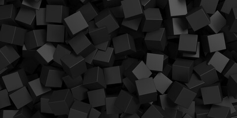 Abstract Dark Cubes Futuristic Design Background
