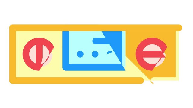 digital protractor measuring equipment color icon animation