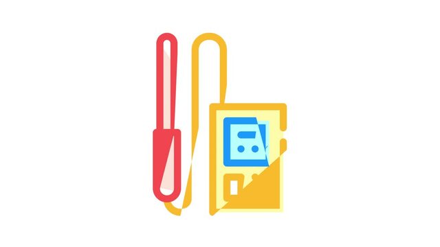 electromagnetic field detector measuring equipment color icon animation