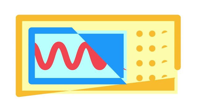 oscilloscope measuring equipment color icon animation