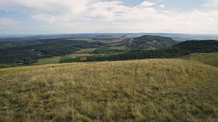Palava Hills Nature Reserve landscape panoramic view, popular summer holiday destination for hiking and wine tasting, Moravia, Czech Republic