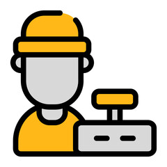 Cashier icon with outline style and pixel perfect base. Suitable for website design, logo, app and UI.