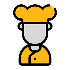 Chef icon with outline style and pixel perfect base. Suitable for website design, logo, app and UI.