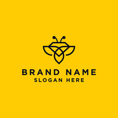 Bee diamond logo design premium concept