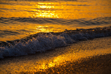 Beautiful sunrise at the beach. Black sea