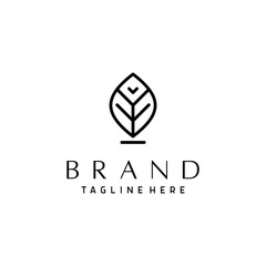 Abstract vector logo in the form of a tree leaf