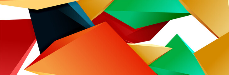 Triangle mosaic abstract background, 3d triangular low poly shapes. Geometric vector illustration for covers, banners, flyers and posters and other