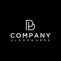 Letter pb line logo, Vector illustration of letter pb logo design, Stock illustration of vector image of letter pb logo design template