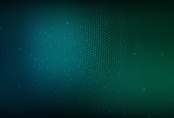 Dark Blue, Green vector Glitter abstract illustration with blurred drops of rain.