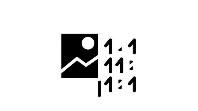 image binary code glyph icon animation