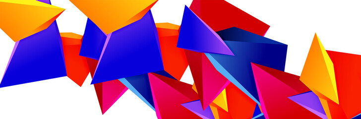 Triangle mosaic abstract background, 3d triangular low poly shapes. Geometric vector illustration for covers, banners, flyers and posters and other