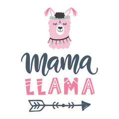 Obraz na płótnie Canvas Mama Llama hand written modern calligraphy