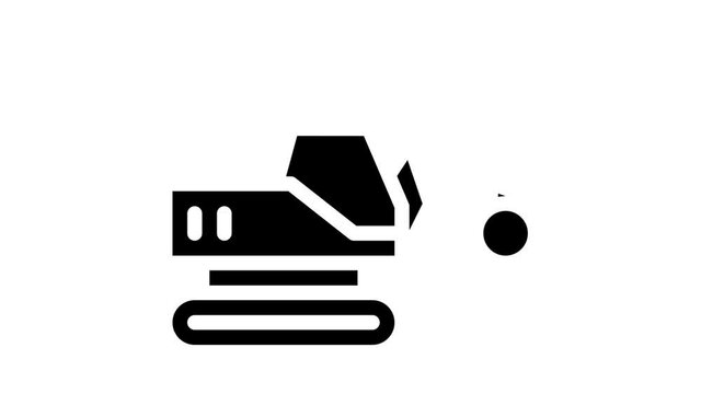 demolition crane glyph icon animation