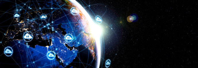 Cloud computing technology and online data storage in innovative perception . Cloud server data storage for global business network concept. Internet server service connection for cloud data transfer.