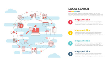 local search concept for infographic template banner with four point list information
