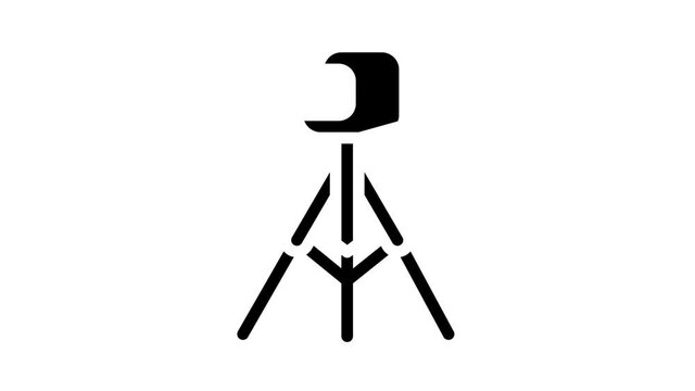 laser level measuring equipment glyph icon animation