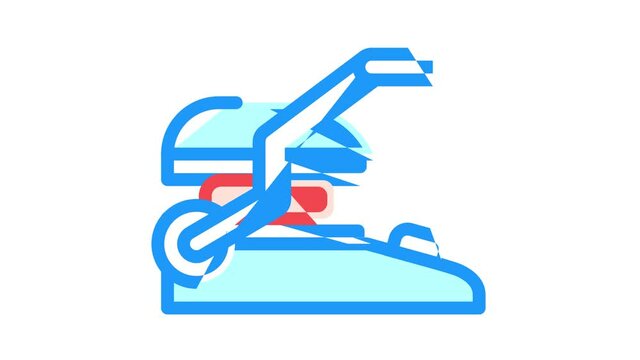 electronic bbq grill color icon animation