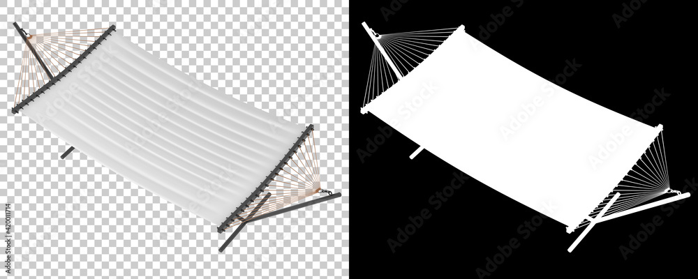 Fototapete Hammock isolated on background with mask. 3d rendering - illustration