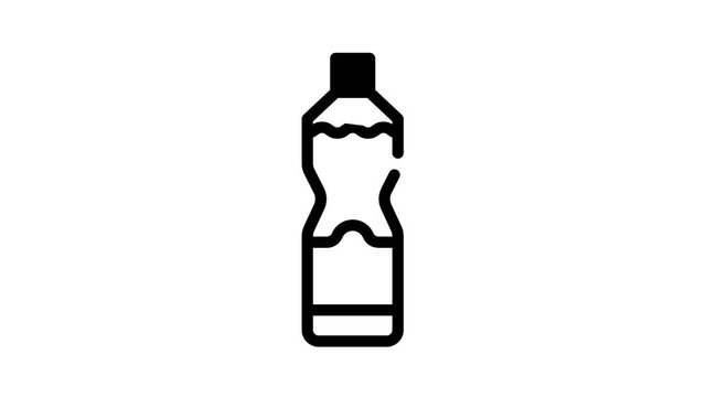 olive oil bottle black icon animation
