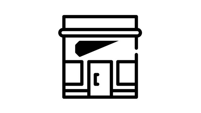 shop building black icon animation